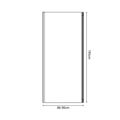 Paroi de douche fixe l.90 x H.195 cm, verre transparent, profilé bronze cuivré, GoodHome Ledava
