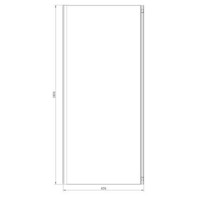 Paroi de douche fixe l.90 x H.195 cm, verre transparent, profilés aluminium chrome, GoodHome Ledava