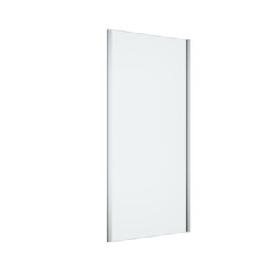 Paroi de douche fixe l.90 x H.195 cm, verre transparent, profilés aluminium chrome, GoodHome Ledava
