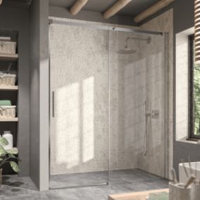 Paroi de douche fixe + Porte coulissante LUNA 105 cm  Sans paroi latérale