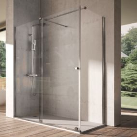 Paroi de douche fixe + Porte coulissante VOLARE 100 - 105 cm  Avec seconde paroi de 76 - 79 cm