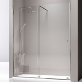 Paroi de douche fixe + Porte coulissante VOLARE 100 - 105 cm  Sans seconde paroi