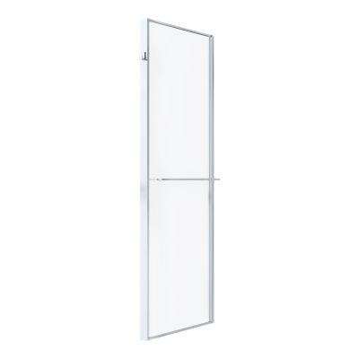 Paroi de douche fixe pour porte de douche coulissante ou pivotante l.80 x H.195 cm, verre transparent, profilés chromé, GoodHome Evanna