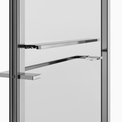Paroi de douche fixe pour porte de douche coulissante ou pivotante l.80 x H.195 cm, verre transparent, profilés chromé, GoodHome Evanna
