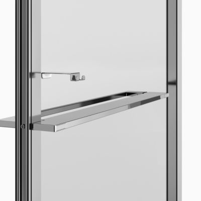 Paroi de douche fixe pour porte de douche coulissante ou pivotante l.80 x H.195 cm, verre transparent, profilés chromé, GoodHome Evanna
