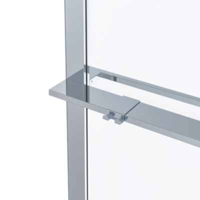 Paroi de douche fixe pour porte de douche coulissante ou pivotante l.80 x H.195 cm, verre transparent, profilés chromé, GoodHome Evanna