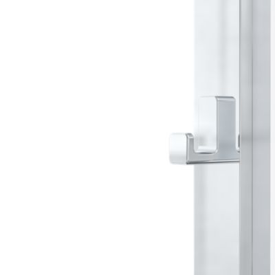 Paroi de douche fixe pour porte de douche coulissante ou pivotante l.80 x H.195 cm, verre transparent, profilés chromé, GoodHome Evanna