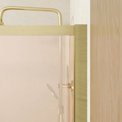 Paroi de douche H.200 x l.120 cm, verre brun, profilés dorés brossés, Galedo Golden Edge