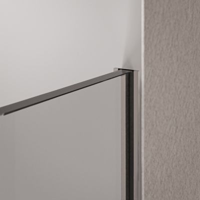 Paroi de douche italienne 100x200cm, verre NANO 10mm, profilé mural inox chrome, sans profilé sol - EX102