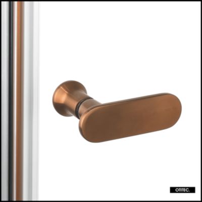 Paroi de Douche Italienne - 120 x 195 - SEPTIA  CUIVRE BROSSE - Retour Pivotant 54 cm - Cuivre Brossé