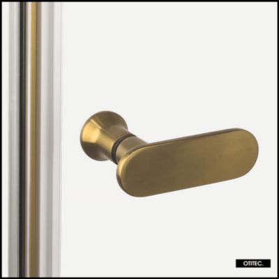 Paroi de Douche Italienne - 70 x 195 - SEPTIA OR BROSSE - Retour Pivotant 54 cm - Or Brossé