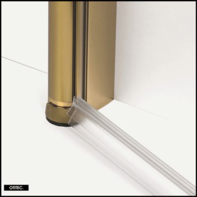 Paroi de Douche Italienne - 70 x 195 - SEPTIA OR BROSSE - Retour Pivotant 54 cm - Or Brossé
