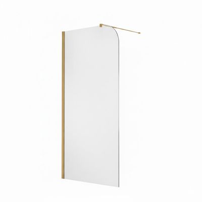 Paroi de douche italienne Clear - 100 x 195 cm - Or brossé - GAUCHE - LUCIA
