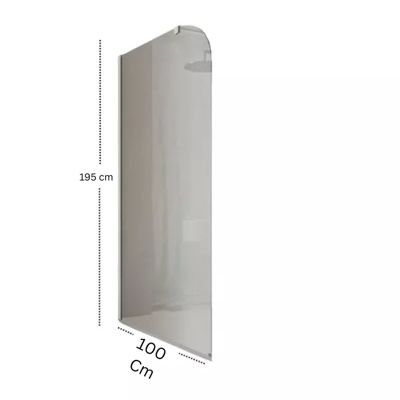Paroi de douche italienne Clear - 100 x 195 cm - Or brossé - GAUCHE - LUCIA