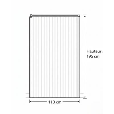 Paroi de douche italienne flûtée - 110 x 195 cm - Or brossé - LINEA