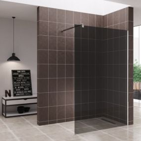 Paroi de douche Italienne ROMA H.200 x 170 cm verre 10 mm fumé - Saniverre