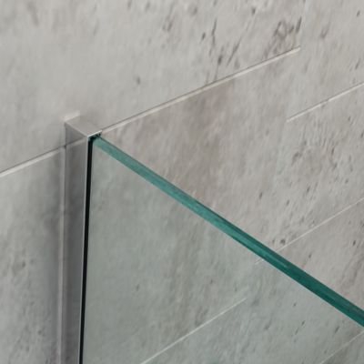 Paroi de douche italienne verre clair ESG 10mm, Vitre de douche italienne avec Barre de fix., 140x200cm, EX101