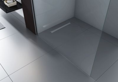 Paroi de douche à l'italienne 200x110cm (HxL), Verre blanc 10mm - EX103S - Barre ronde, profil noir mat