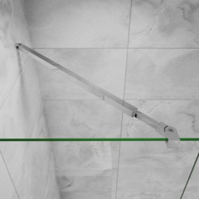 Paroi de douche à l'italienne  60x200cm avec une barre de fixation, paroi de douche pivotante 45x200cm, verre 8mm securit