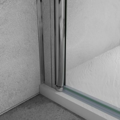 Paroi de douche à l'italienne  60x200cm avec une barre de fixation, paroi de douche pivotante 45x200cm, verre 8mm securit