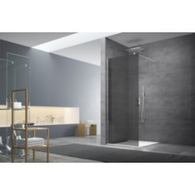 Paroi de douche à l'italienne 87x200cm Walk-in, verre fumé (WI90KS)