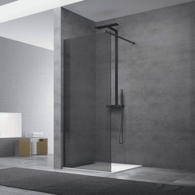 Paroi de douche à l'italienne 97x200cm Walk-in, verre fumé (SIKOWI100KS)