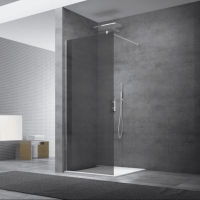 Paroi de douche à l'italienne 97x200cm Walk-in, verre fumé (SIKOWI100KS)