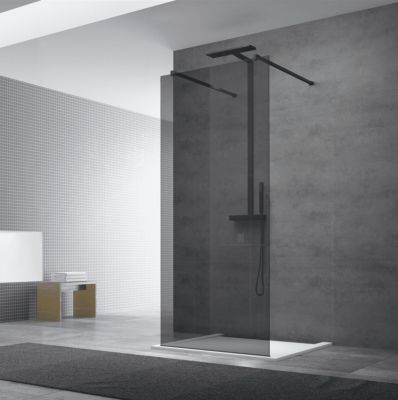 Paroi de douche à l'italienne 97x200cm Walk-in, verre fumé (SIKOWI100KS)