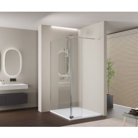 Paroi de douche à l'italienne avec volet de protection NT109 verre de sécurité ESG de 8mm 200x100cm