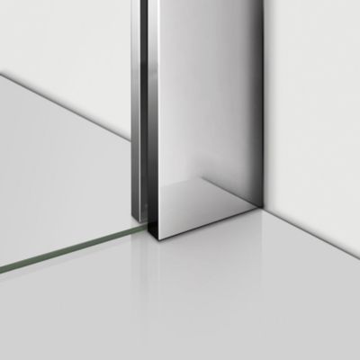 Paroi de douche à l'italienne Chrome - 150 x 200 cm avec retour fixe douche - 8mm verre anticalcaire avec barre de fixation