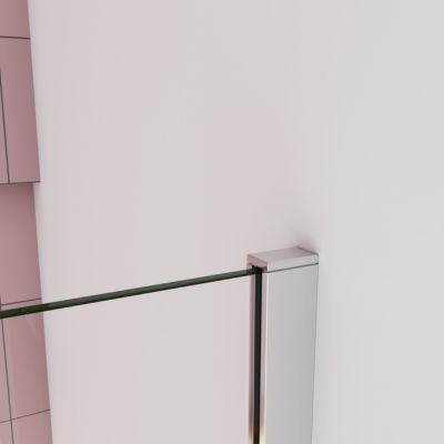 paroi de douche à l'italienne fixe 140x200cm,style atelier,Profilé en aluminium chromé,en 8mm verre anticalcaire,sans receveur