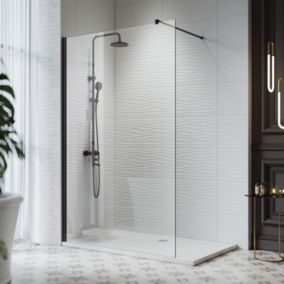 Paroi de douche à l'italienne SIRHONA 80x200 cm avec 8mm verre trempé transparent