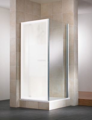 Paroi de douche latérale pour porte pivotante l.80 x H.185 cm, verre transparent, profilé chromé, Schulte Impériale