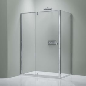 Paroi de douche Noire mat verre 6mm Parre douche angle portes pliantes, NT606 FLEX, 100x110cm, Chrome