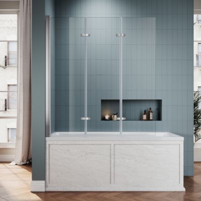Paroi De Douche Pliante 130x130cm SIRHONA Porte de douche , Pare Baignoire 3 volets