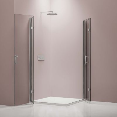 Paroi de douche pliante, en verre NANO, EX213, 90 x 90 x 195cm, sans receveur de douche