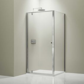 Paroi de douche verre 6mm Cabine de douche intégrale Parre douche angle portes pliantes, NT604 FLEX, 90cm, 90cm, Chrome