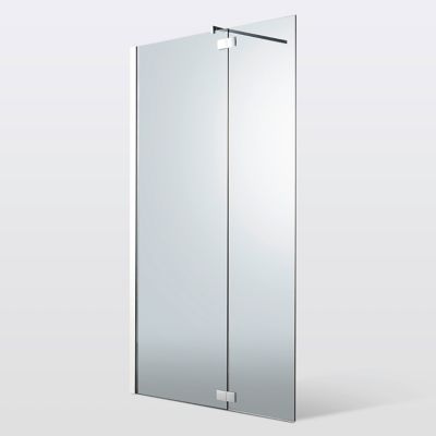 Paroi de douche walk in Cooke & Lewis Zilia fumé 80 cm et volet 45 cm