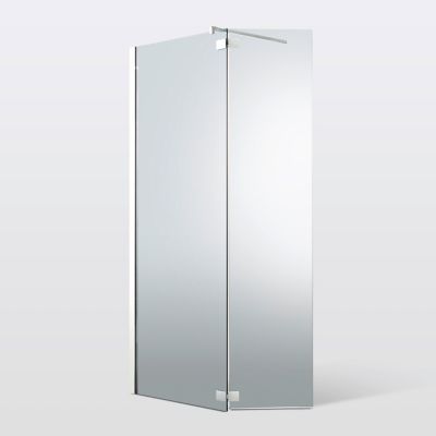 Paroi de douche walk in Cooke & Lewis Zilia fumé 80 cm et volet 45 cm