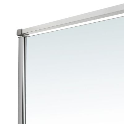Paroi de douche walk in et volet GoodHome Ezili transparent aluminium brossé 80 + 38 cm