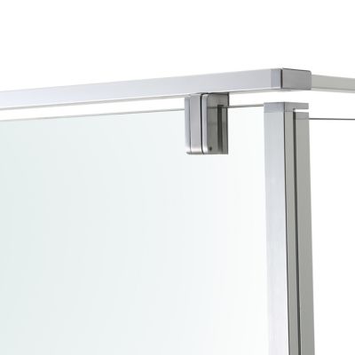 Paroi de douche walk in et volet GoodHome Ezili transparent aluminium brossé 80 + 38 cm