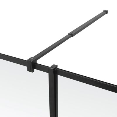 Paroi de douche walk in et volet verre transparent profilé noir 90 + 28 cm, GoodHome Ahti