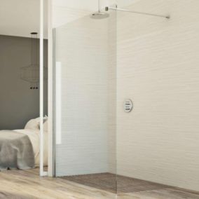 Paroi douche 140 CM en verre transparent 8mm mod. Walk in Lato H198