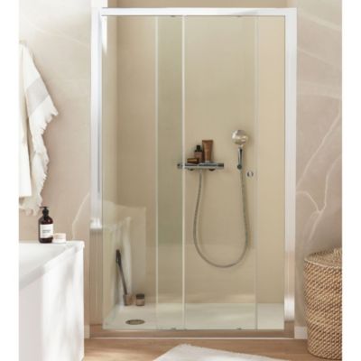 Paroi douche JACOB DELAFON Serenity, 100 cm, porte coulissante réversible instal. Niche