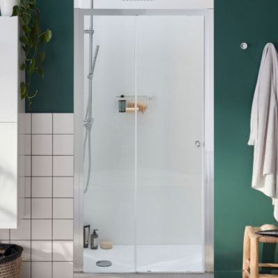 Paroi douche JACOB DELAFON Serenity, 120 cm, porte coulissante réversible instal. Niche