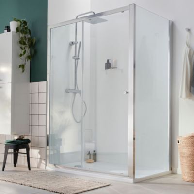 Paroi douche JACOB DELAFON Serenity, 120 cm, porte coulissante réversible instal. Niche