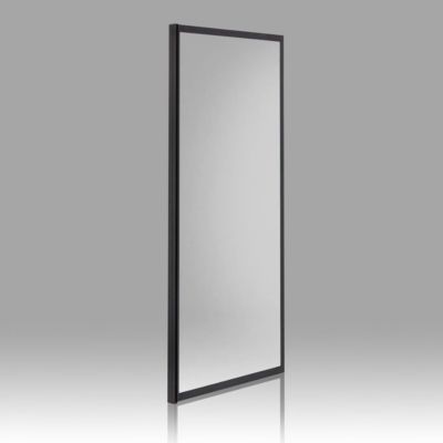 Paroi Fixe 70 Cm Avec Cadre En Aluminium Noir Mat Et Verre Trempé 6 Mm - City