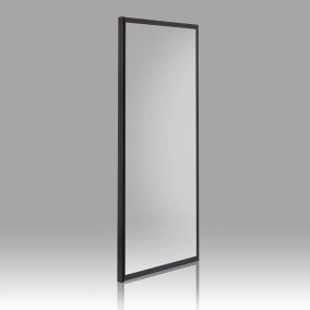 Paroi fixe 70 cm avec cadre en aluminium noir mat et verre trempé 6 mm - city