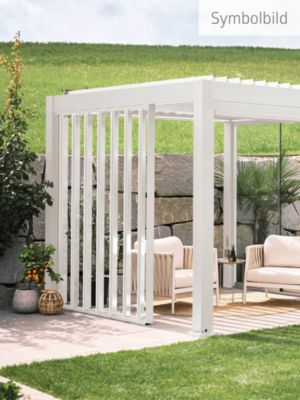 Paroi latérale à lamelles 2 m blanc pour pergola Biohort