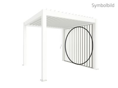 Paroi latérale à lamelles 3m blanc pour pergola Biohort